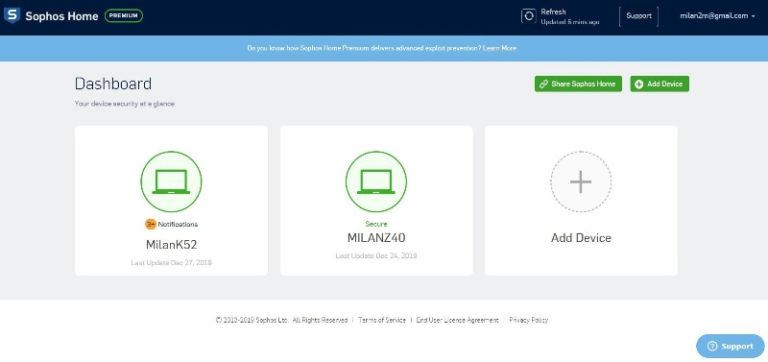 add android to sophos home premiume